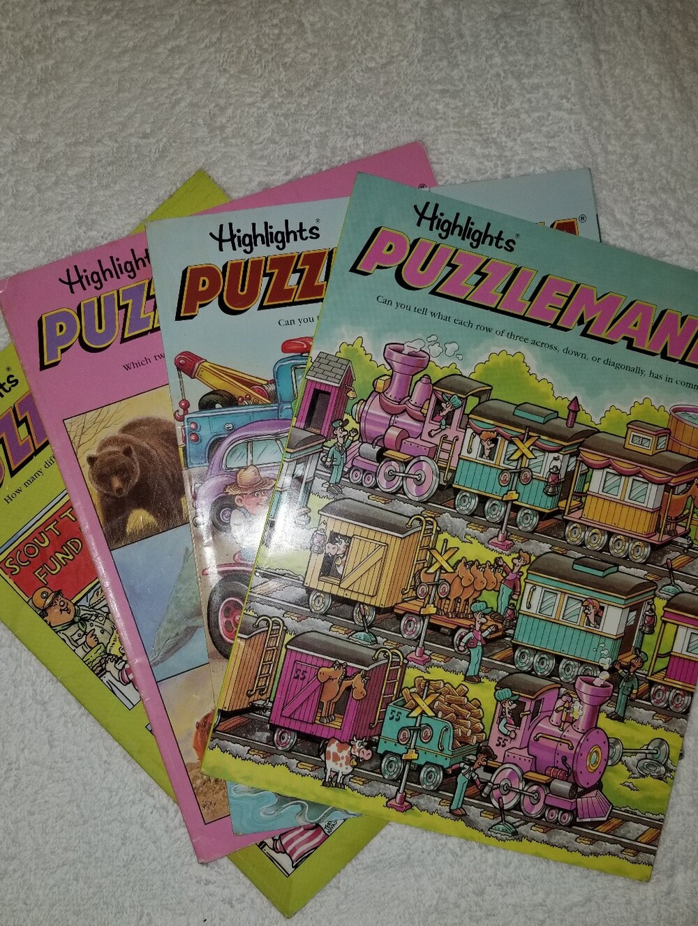 Puzzlemania Highlights Activity Puzzle Paperback Workbook 4 Book Set